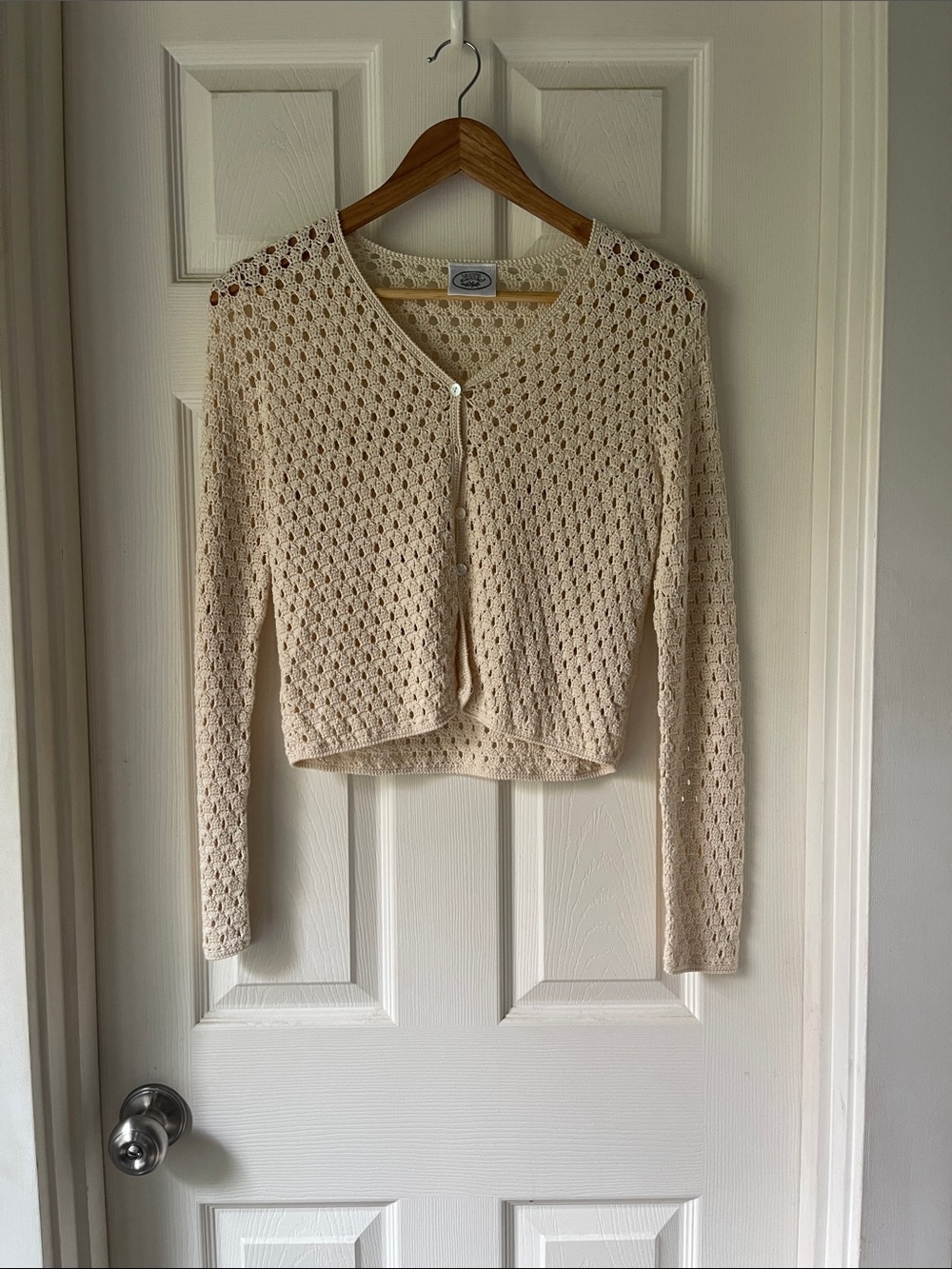 Vintage '90s Laura Ashley Japan Open-Knit Crochet Cardigan